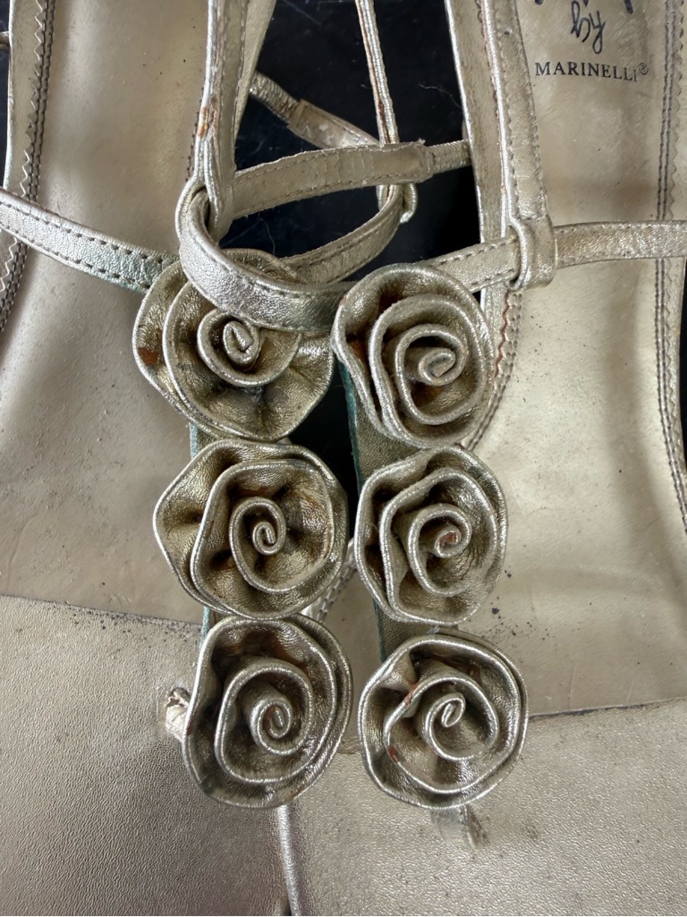 Marinelli Metallic Gold Floral Accent Women’s Handbag